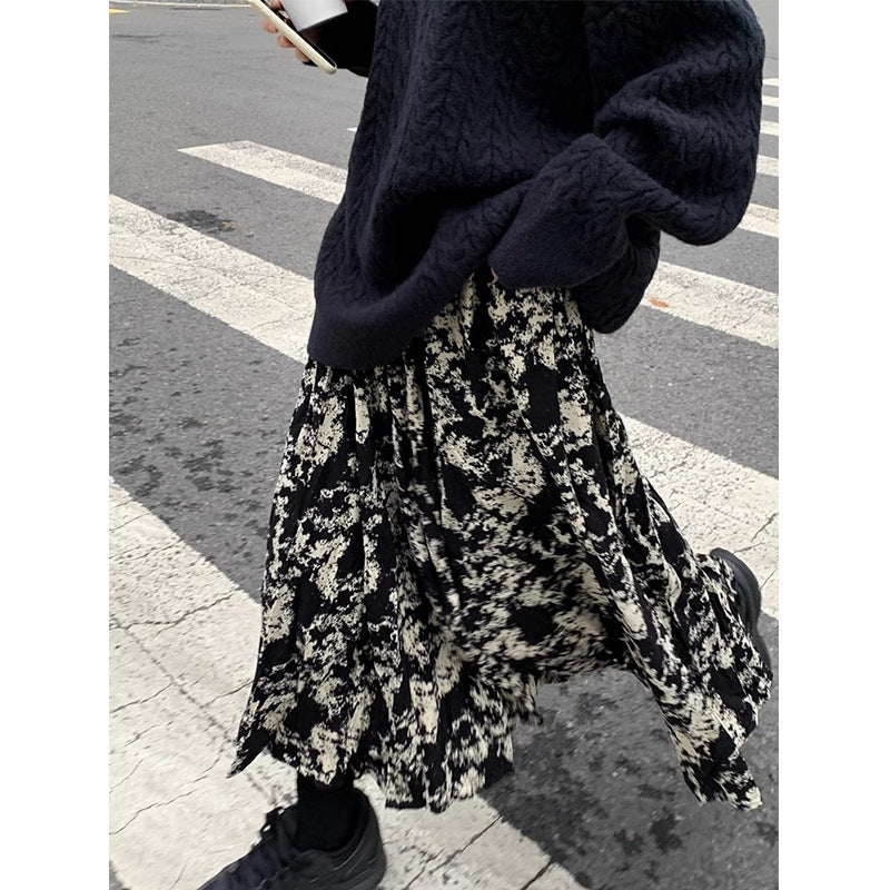 Western Style Tie Dyed Skirt For Slimming Casual Looks-Theone Apparel