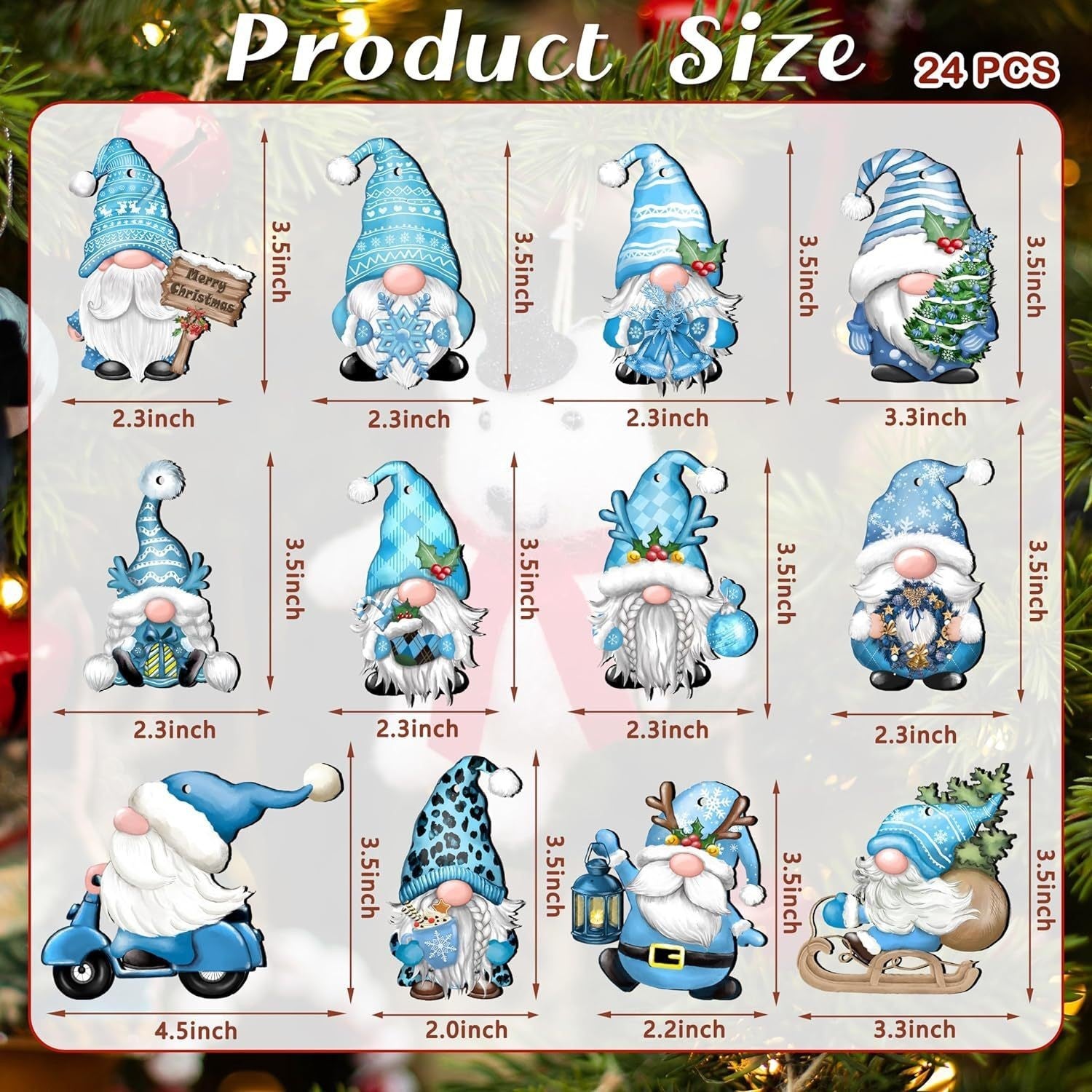 Whimsical Miniature Santa Decoration with Large Gnome Hat-Theone Apparel