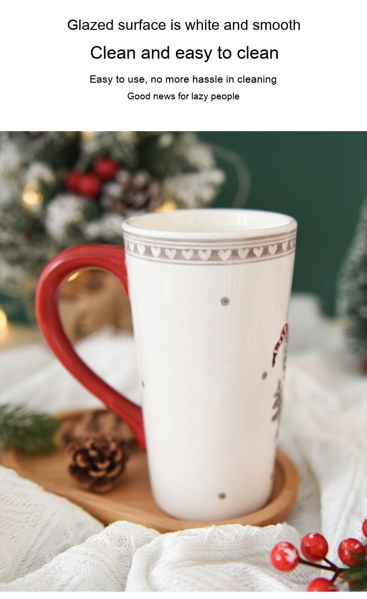 White, Gray & Red Gnome Trio Tall Ceramic Coffee Mug-Theone Apparel