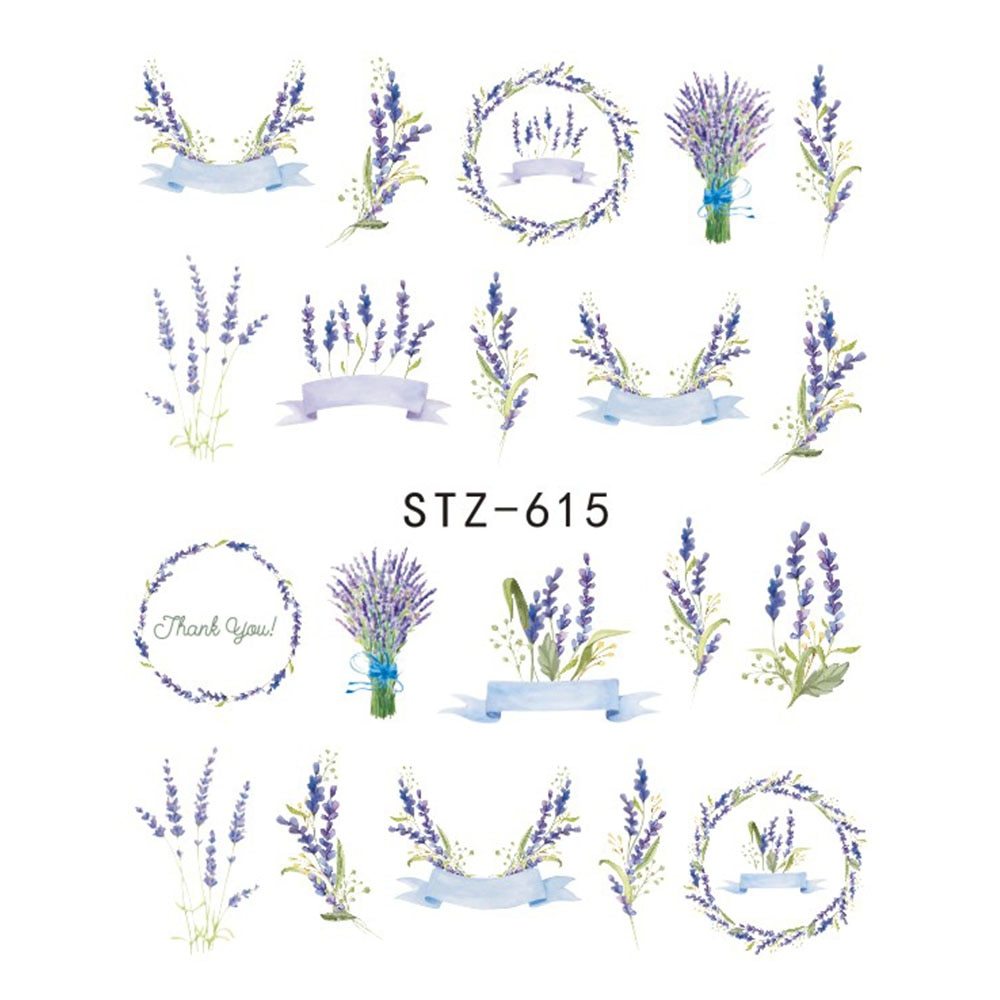 Women's Floral Nail Stickers for Accent Nails and False Nails-STZ 615-Theone Apparel