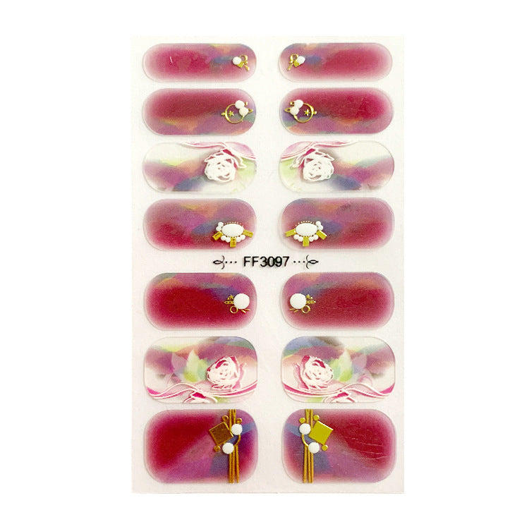 Women's Gemstone Inspired Almond Shaped Nails Stickers in Multiple Colors-P-Theone Apparel