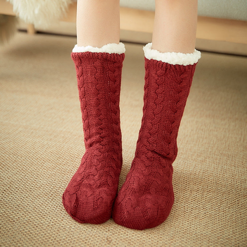 Super Soft and Thick Stretchy Ankle Socks with Traction Bottoms