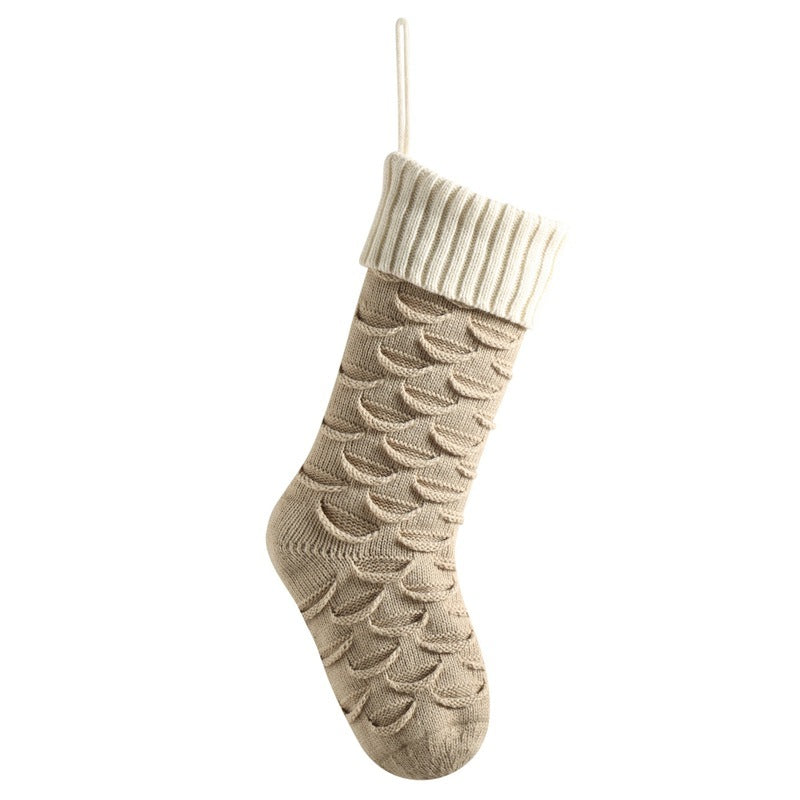 Christmas Stockings with Traditional Knit Style and Ribbed Cuff