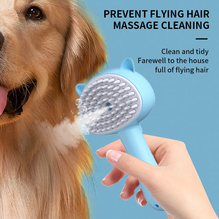 Rechargeable Mist Cat Grooming Brush With Self Cleaning Design