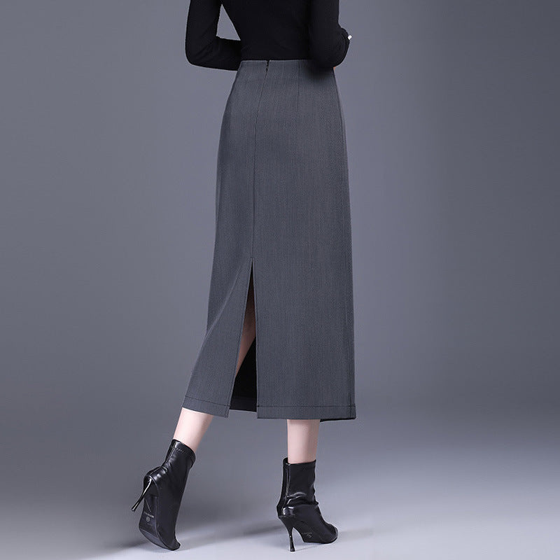 Gonna di guaina dritta irregolare con design diviso drappeggiato