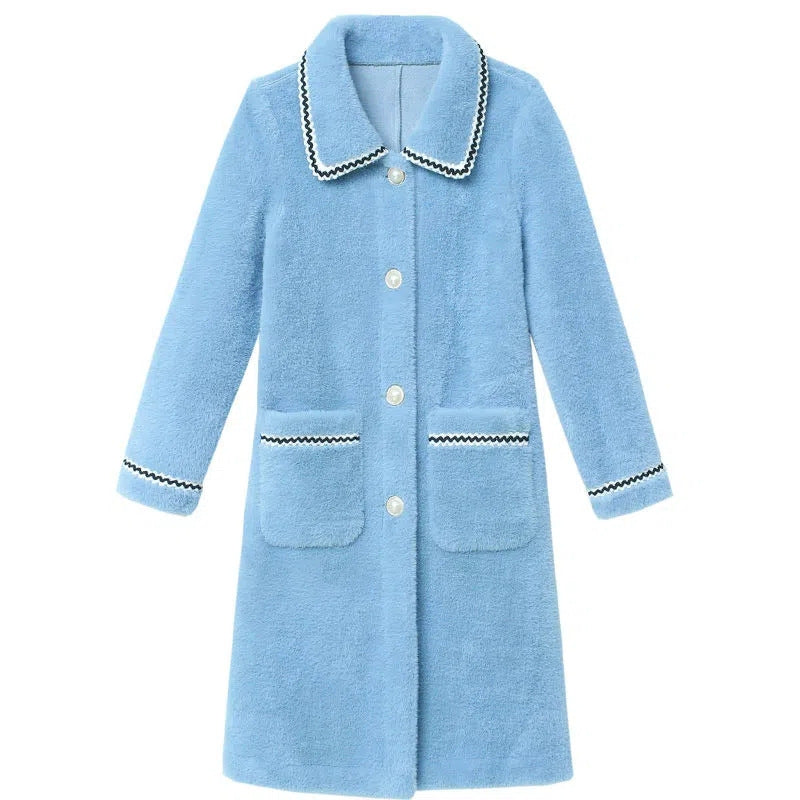 Women's Mid-length Faux Mink Fleece Coat