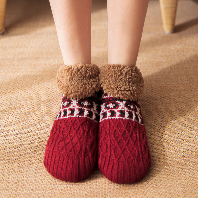 Soft and Thick Winter Footie Socks with Traction Balls