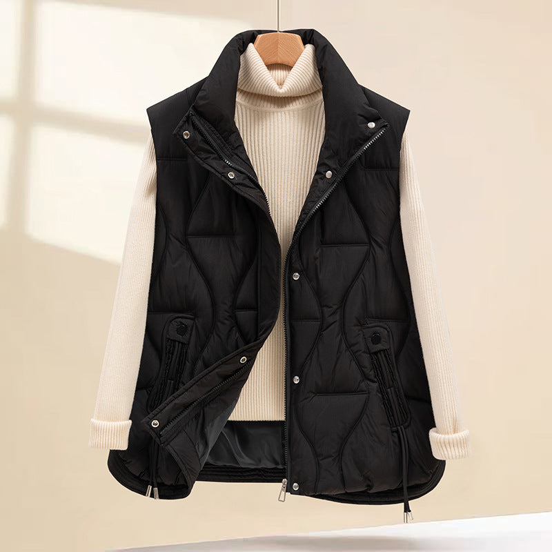 Women's Winter Cotton Quilted Vest Short Padded Jacket