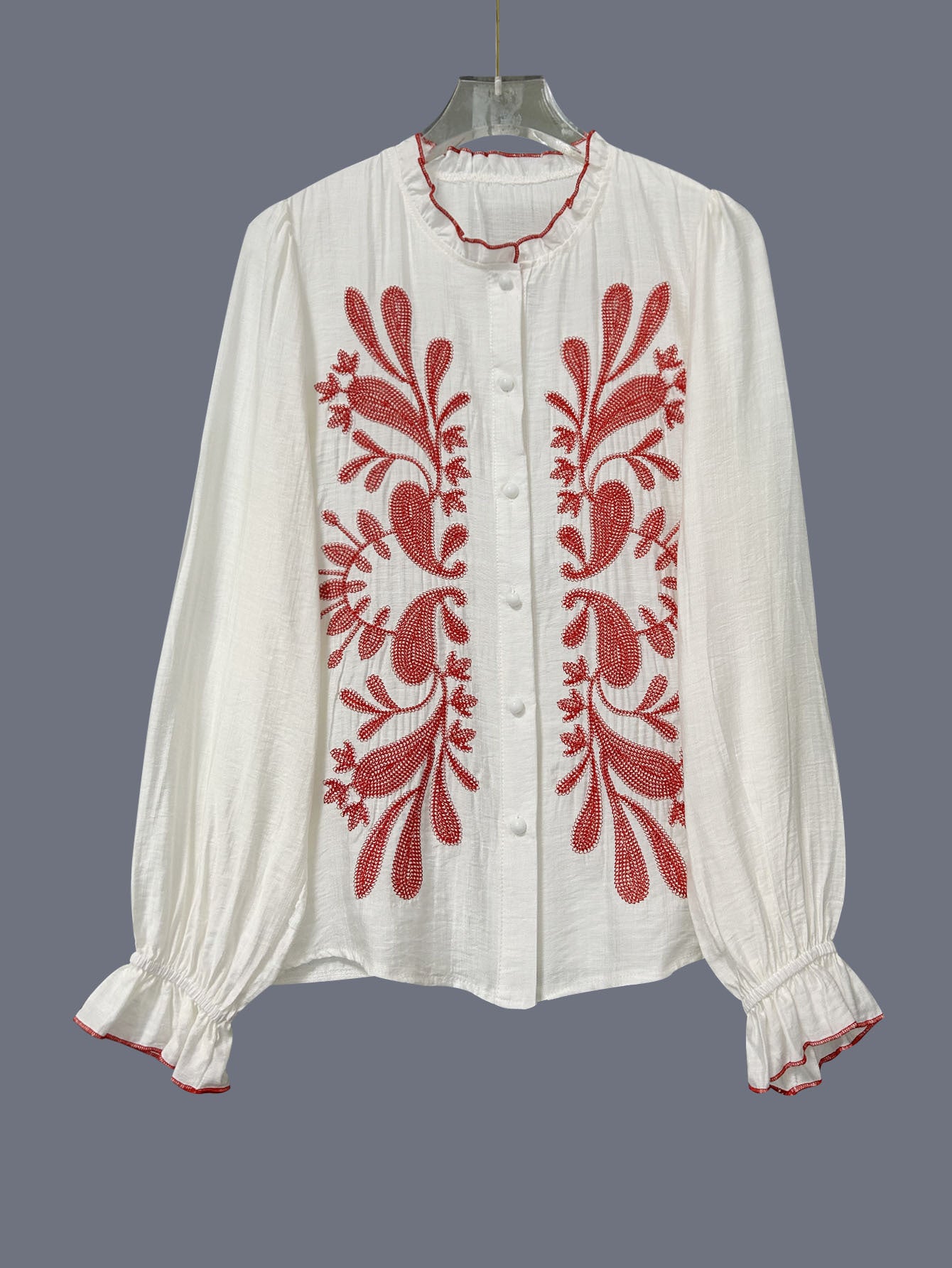 Women's Printed Patchwork Long Sleeve Street Style Casual Blouse
