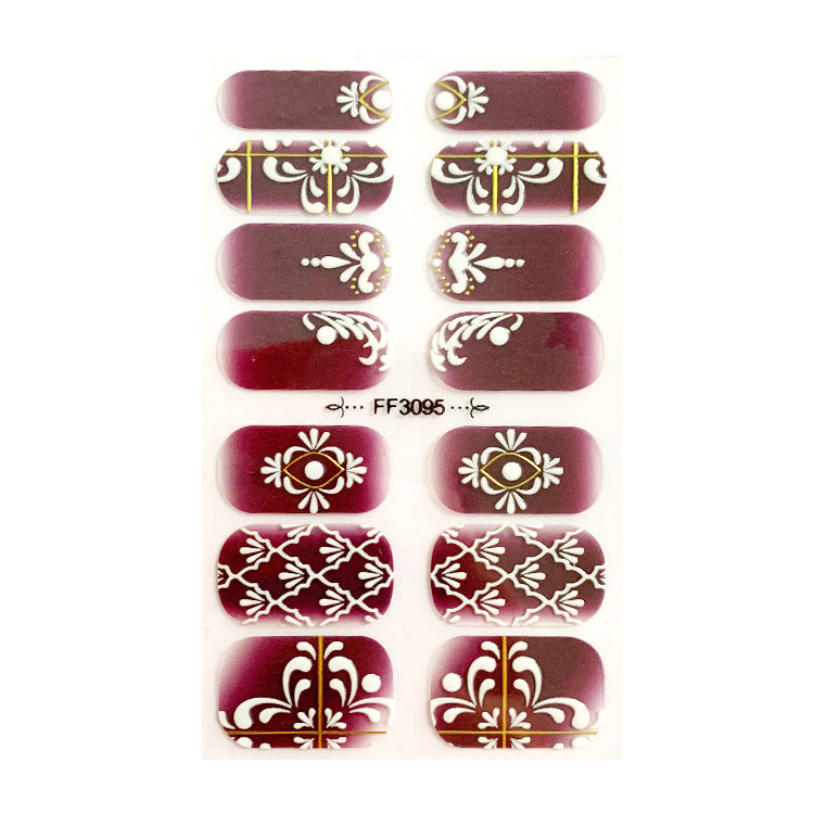 Women's Gemstone Inspired Almond Shaped Nails Stickers in Multiple Colors