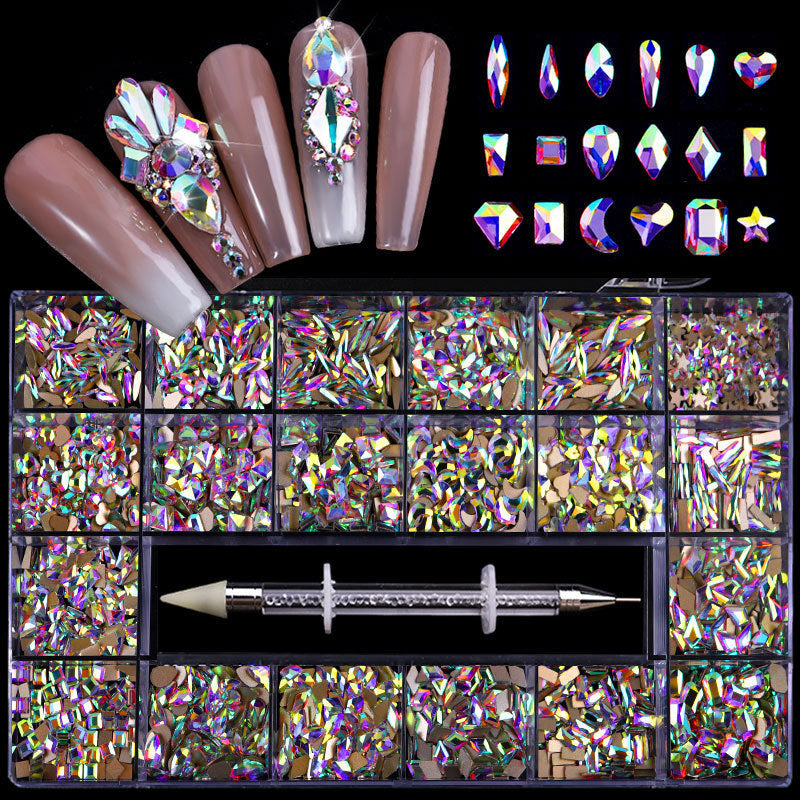 Set van 21 dozen nail art en 3D -ontwerpen