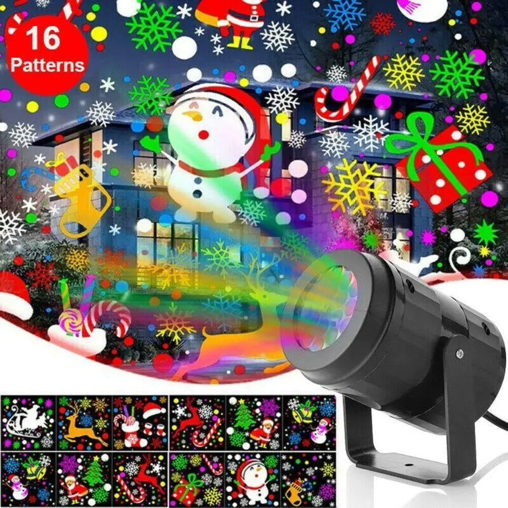 Christmas Lights Yard Projector with Colorful Filters and Various Images