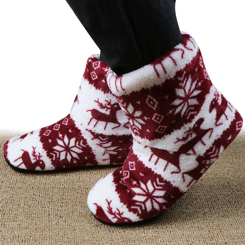 Soft Ankle Height House Slipper Booties in Various Patterns and Colors