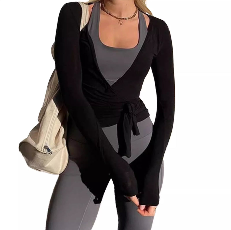 Solid Color Long Sleeved Sports Top