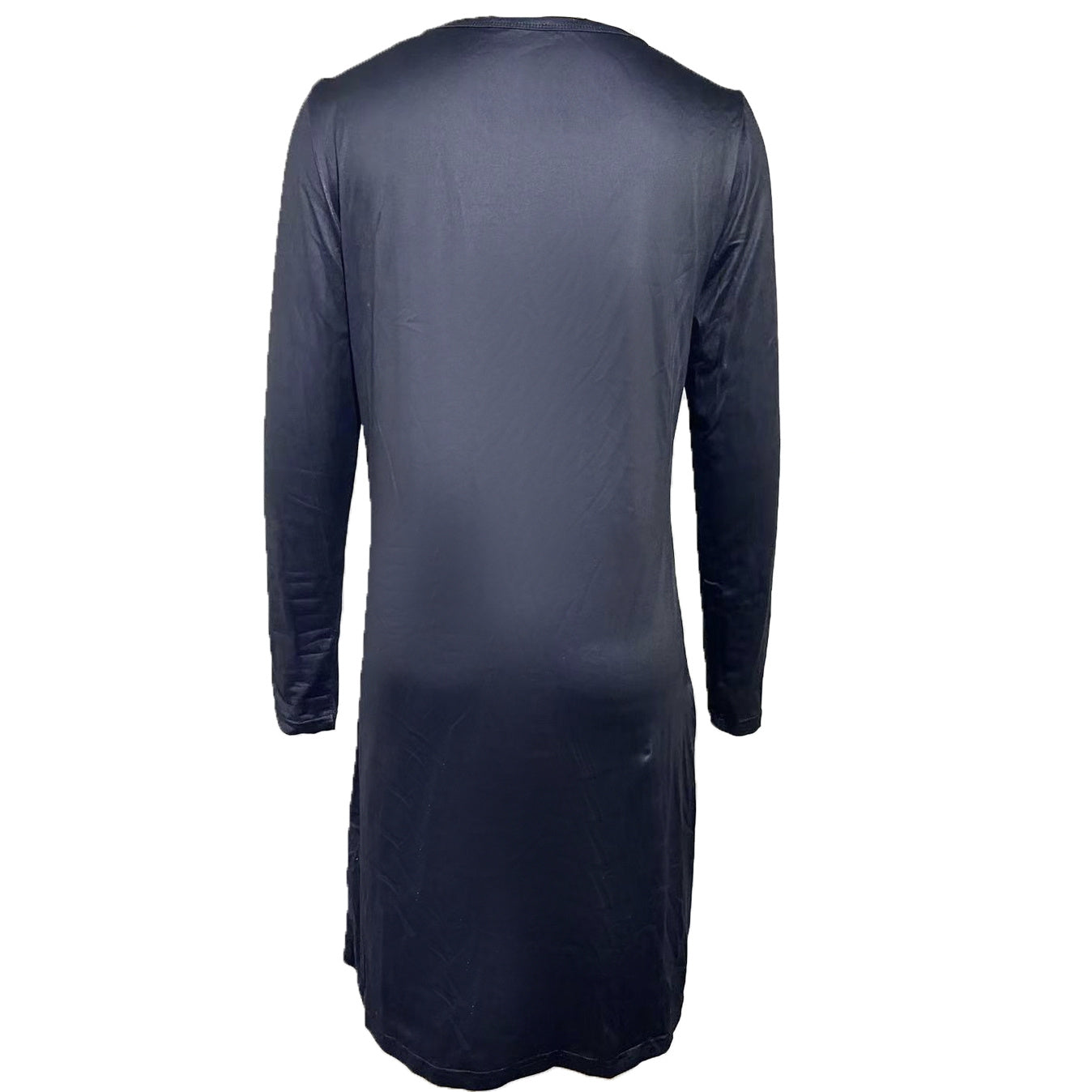 Gaun V-neck tombol-depan kasual untuk kenyamanan yang mudah