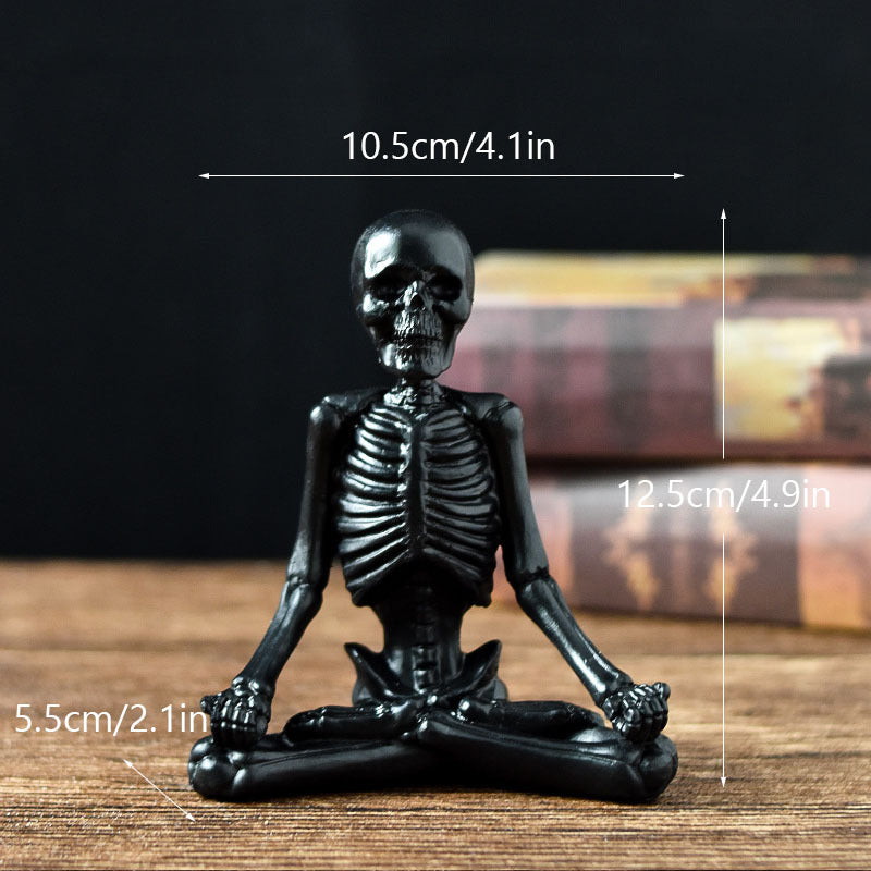 Skeleton in Yoga Poses Halloween Decorations with Non-Slip Base