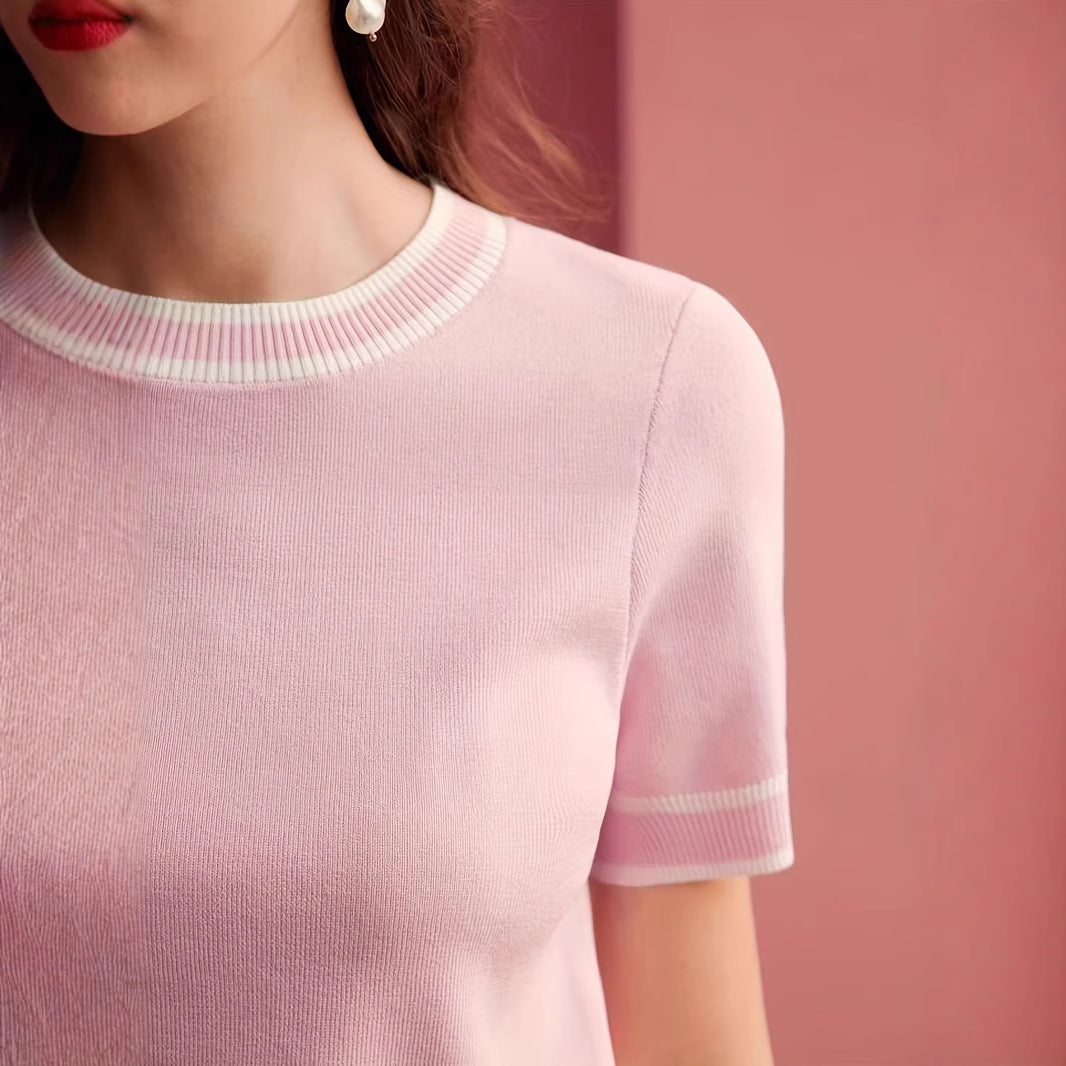 Women's Fashion High-end Casual Color-block Knitwear