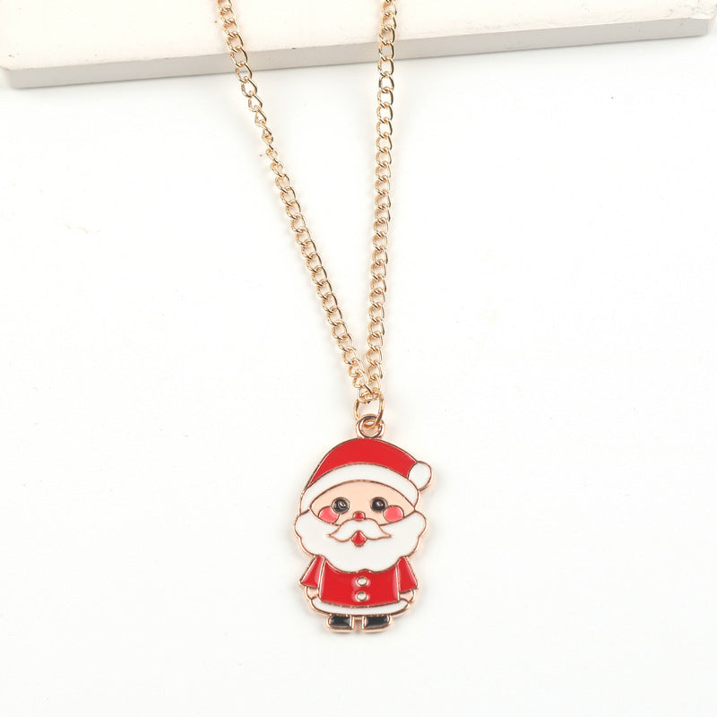 Cute Christmas Character Chain Pendant Necklace for Women & Kids in Assorted Styles