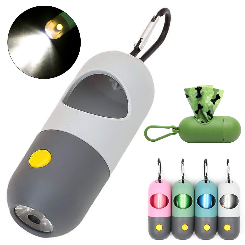 LED Light Pet Waste Bag Dispenser For Easy Cleanup