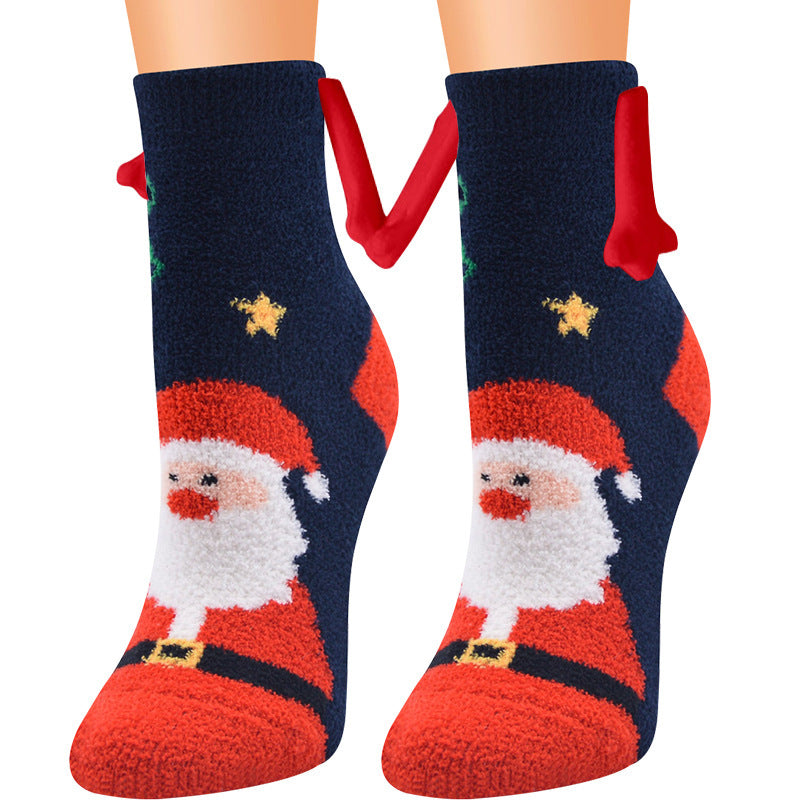 Adorable 3D Soft Fleece Crew Socks with Penguin Designs