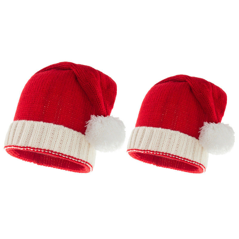 Crochet Style Lightweight Santa Claus Hat with Puffball