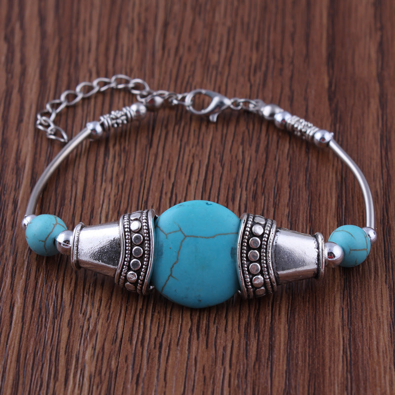 Circular Turquoise Accent Beaded Bracelet