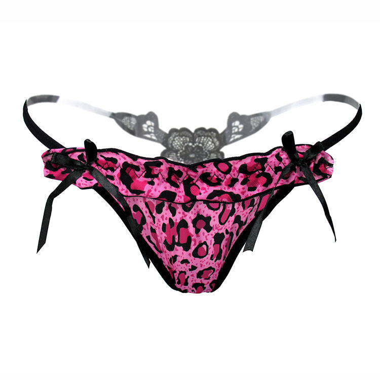 Stringa di fiore di stampa leopardo G String