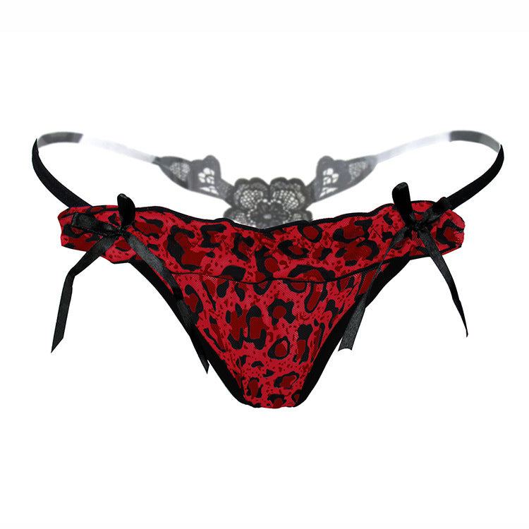 Leopard Print Flower Back G String