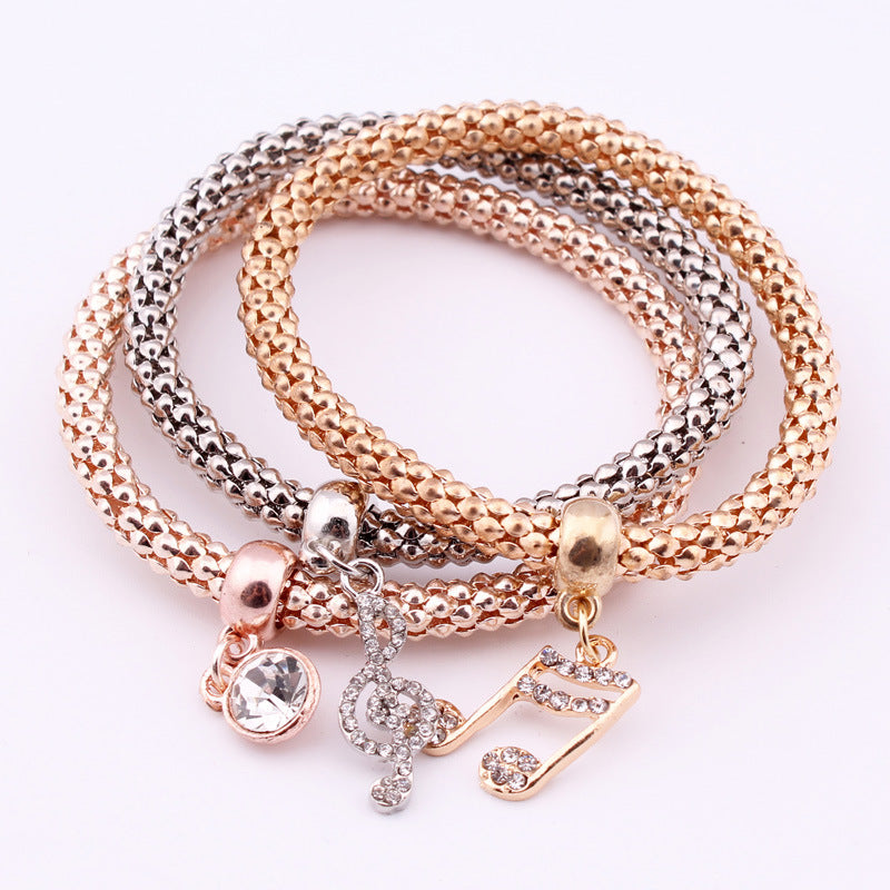 Music Note Metal Charm Bracelets