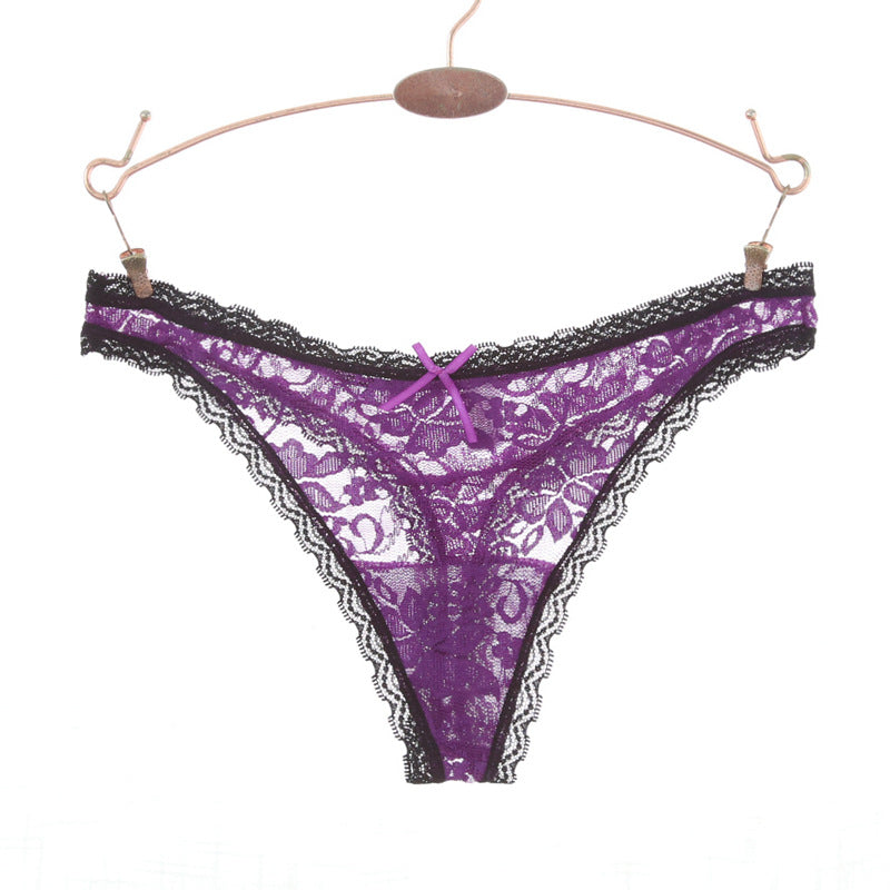 Renda trim desain bunga thong panty