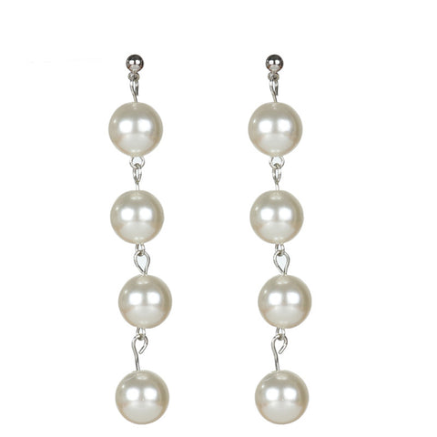 Tiered Faux Pearl Drop Earrings