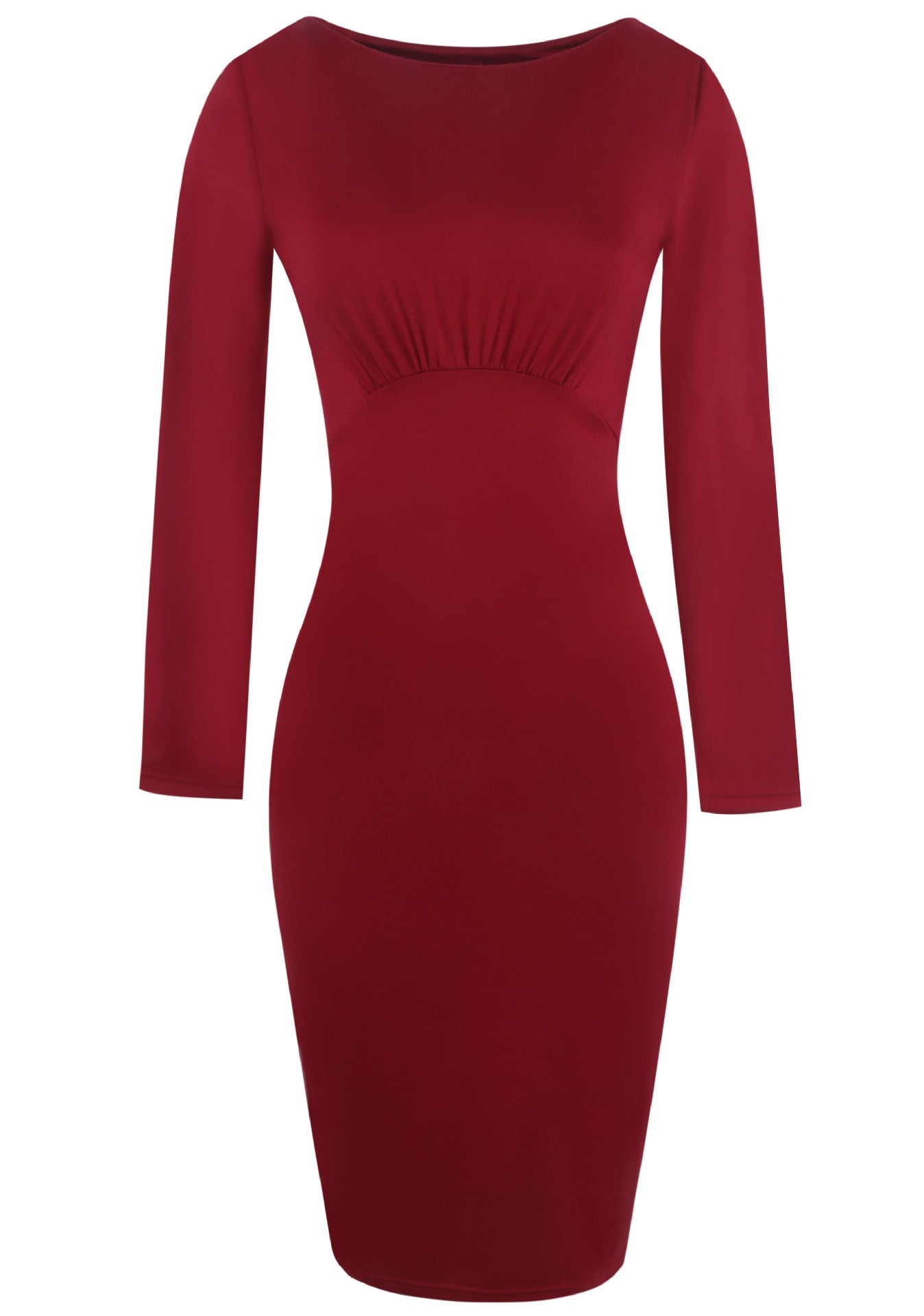 Solid Empire Stitched Sheath Dress