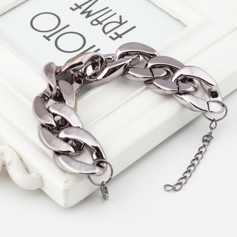 Thick Chain Link Metal Bracelet