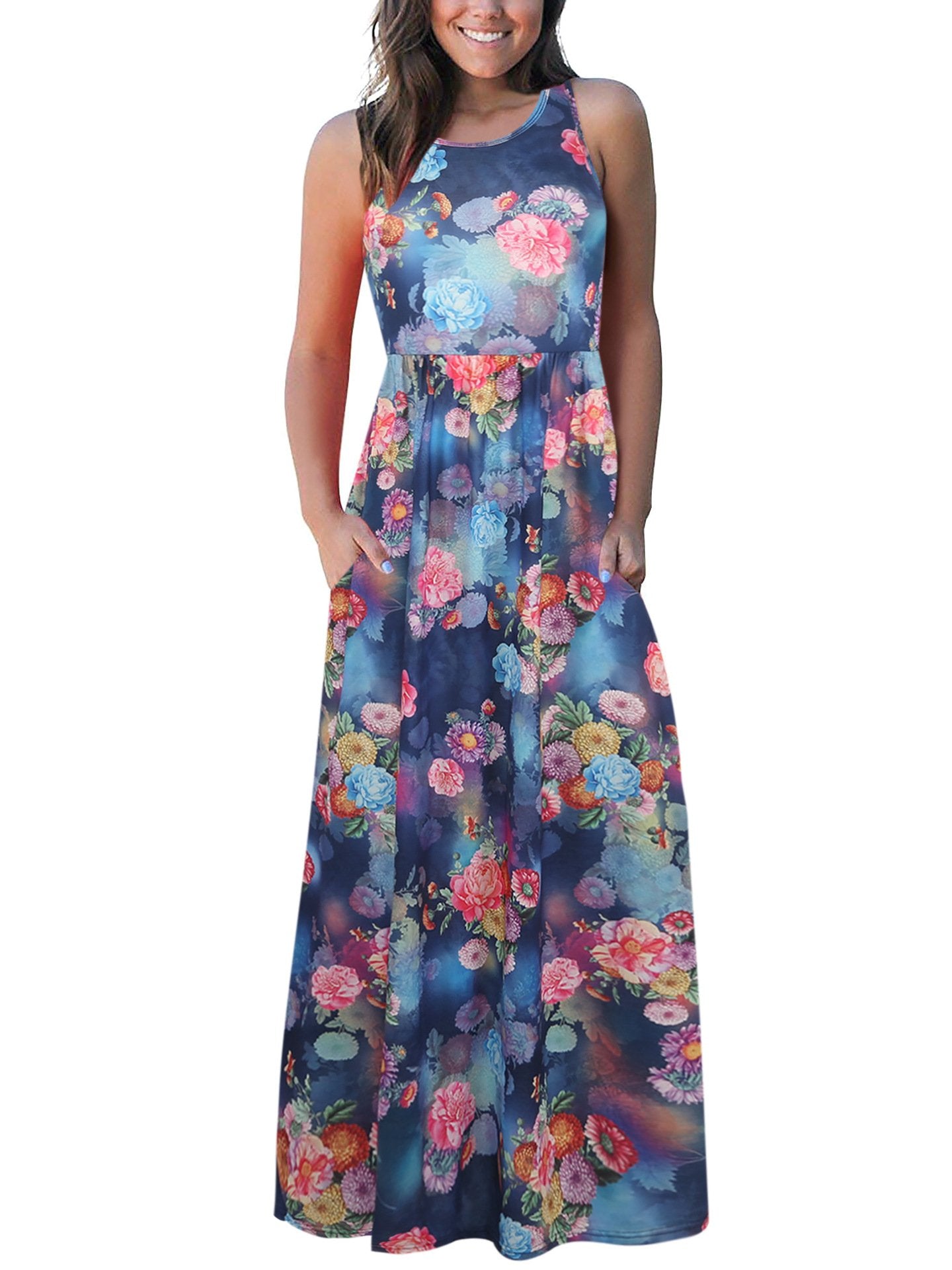 Floral Scoop Tank Maxi Dress