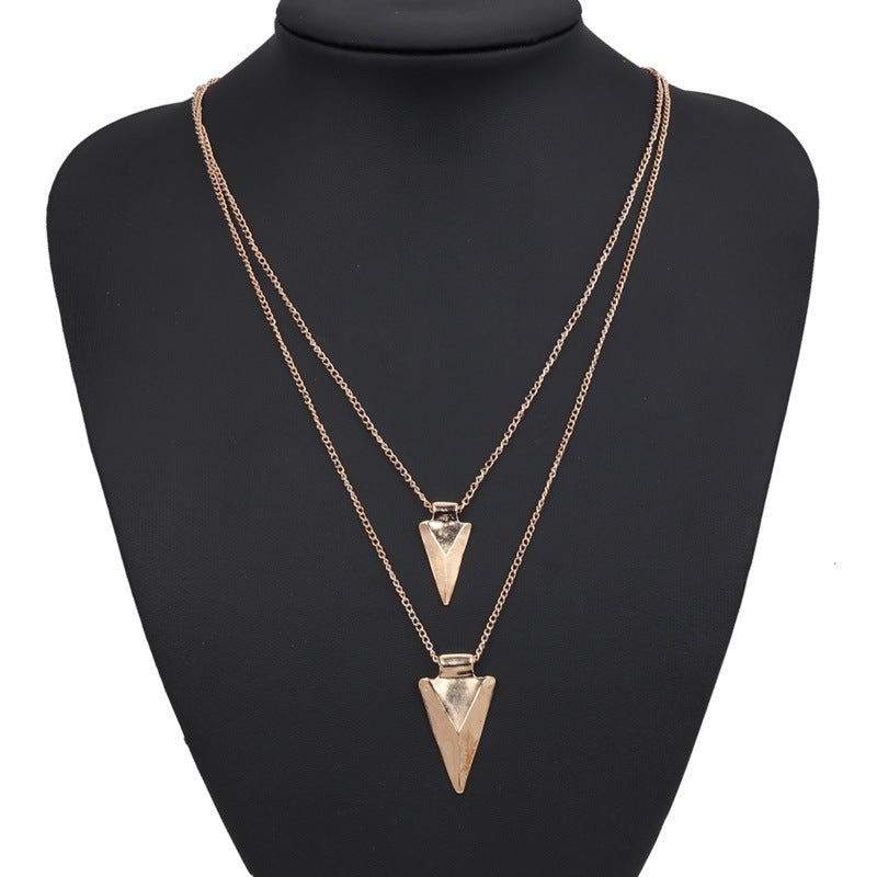 Double Strand Arrowhead Golden Necklace