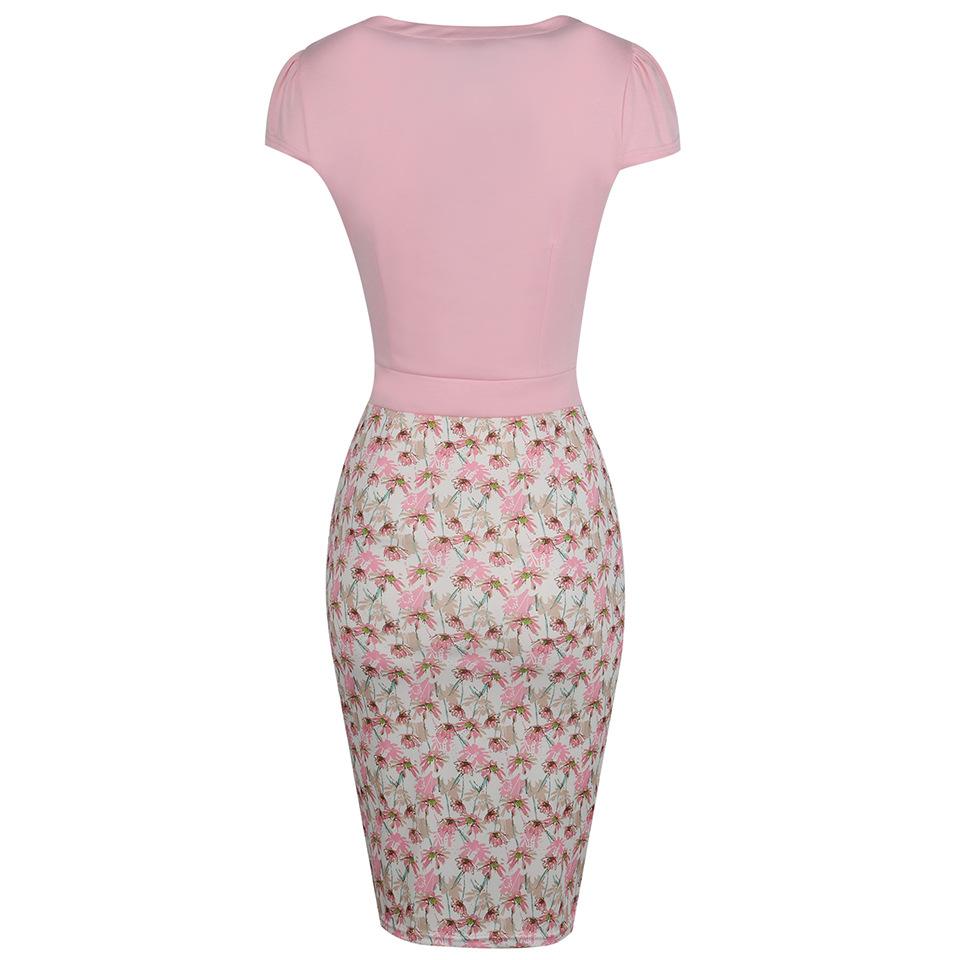 Floral Notch Neck Sheath Dress