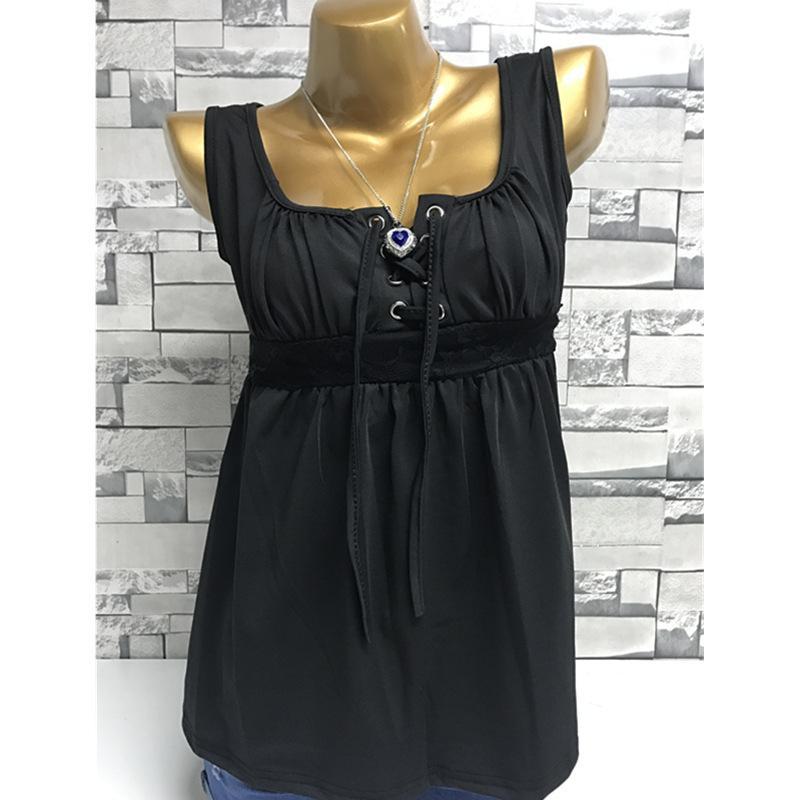 Corset Neck Lace Waist Top - Theone Apparel