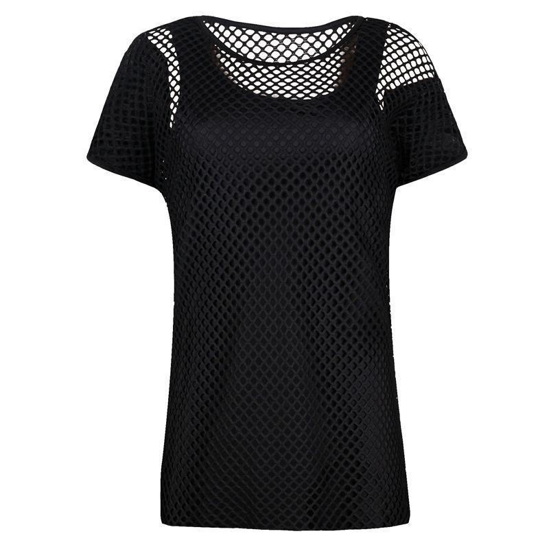 Top camisero de malla de rejilla de doble capa