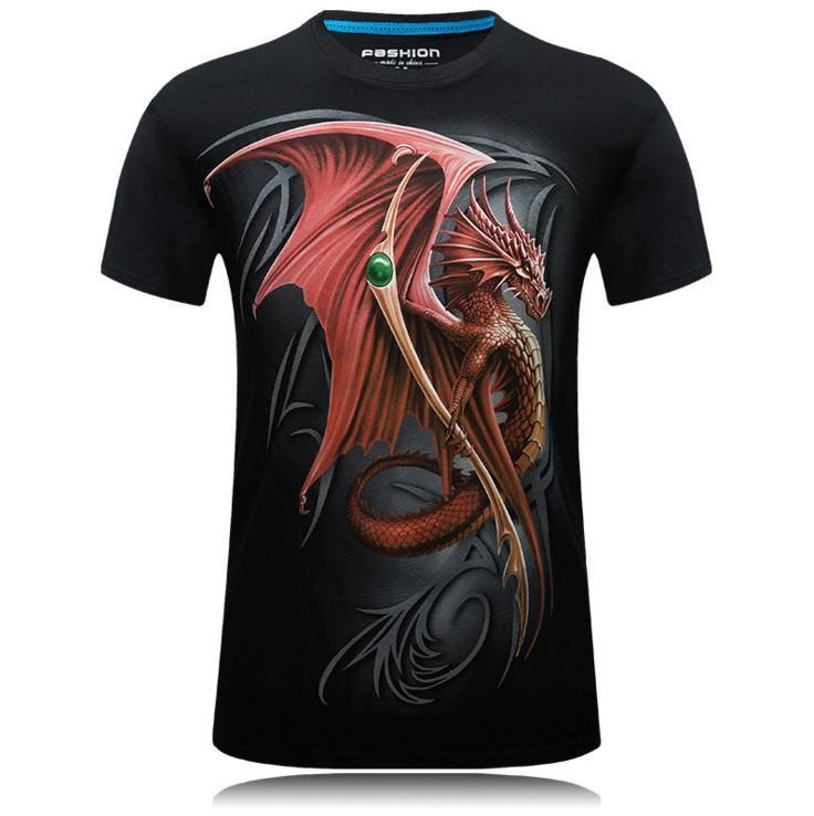 Chemise graphique de dragon rouge symbolique