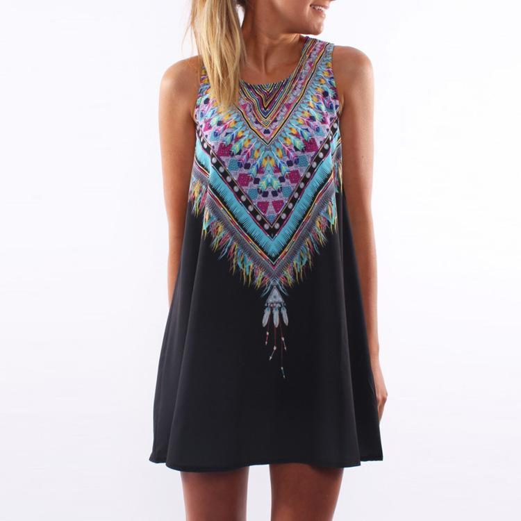 Tribal Print White Teepee Dress