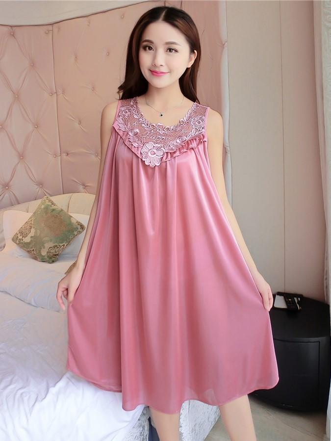 Ruffles & Lace Long Nightie Dress