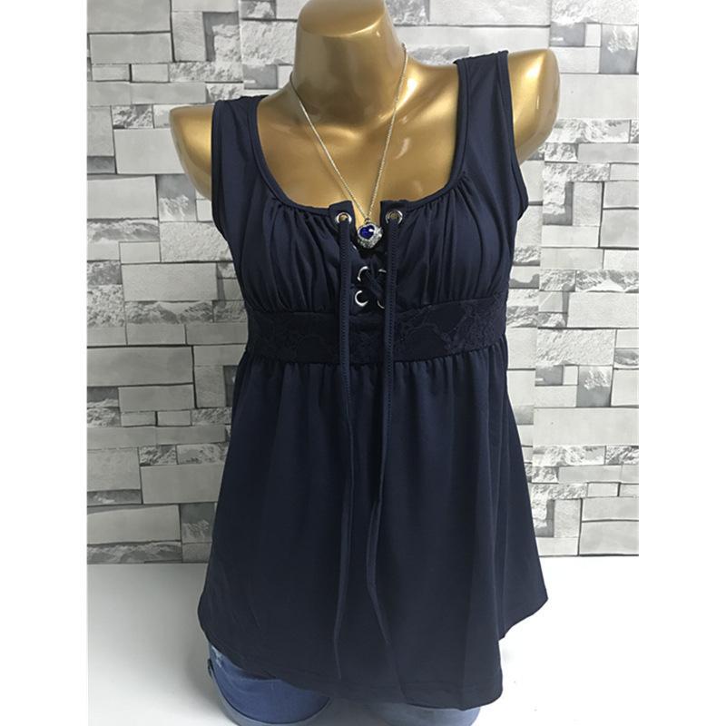 Corset Neck Lace Waist Top - Theone Apparel