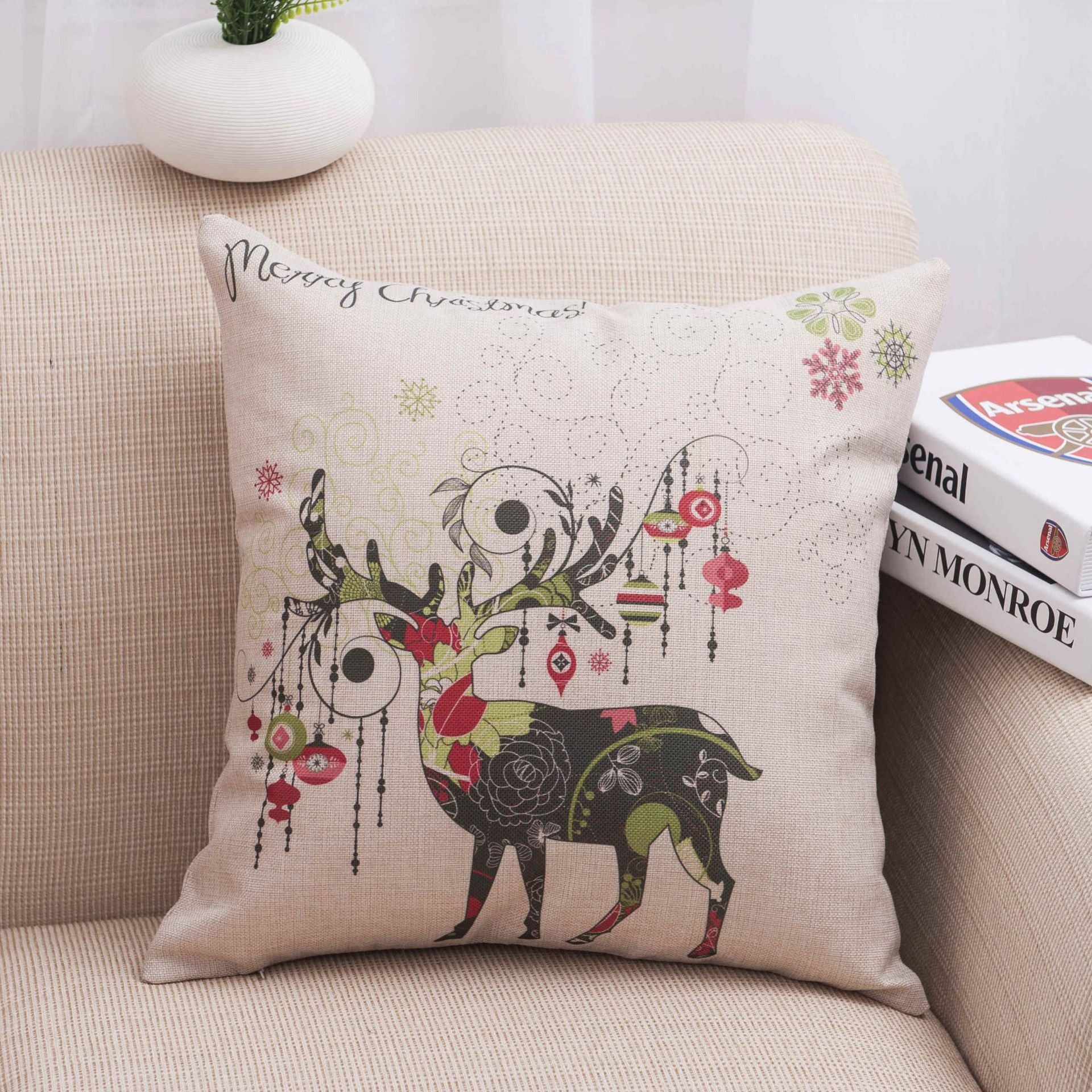 Country Christmas Square Pillow Covers - Theone Apparel