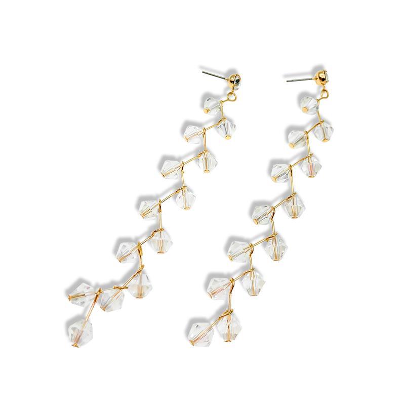 Crystal Bud Climber Drop Earrings - Theone Apparel