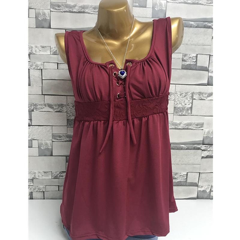 Corset Neck Lace Waist Top - Theone Apparel
