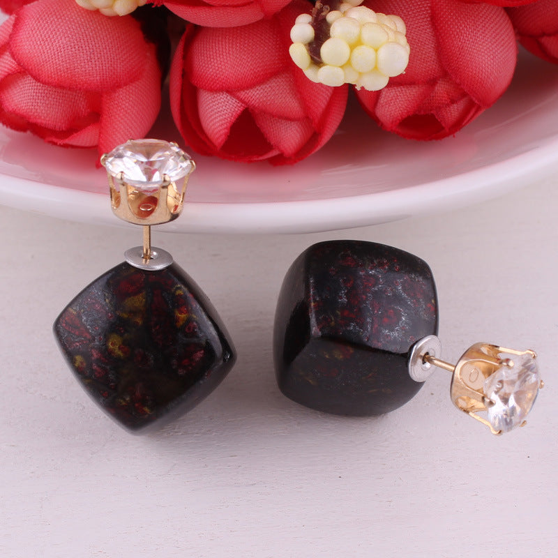 Dusty Rose Silver Feather Earrings-Black-Theone Apparel