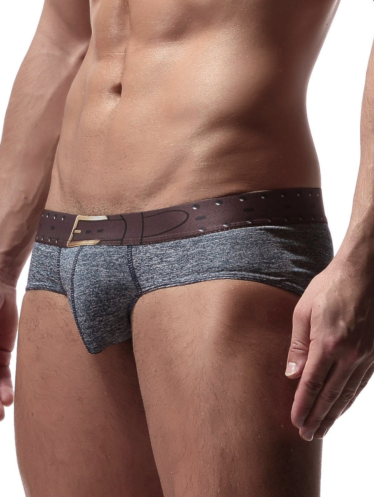 Elastic Faux Belt Waist Trunk - Theone Apparel