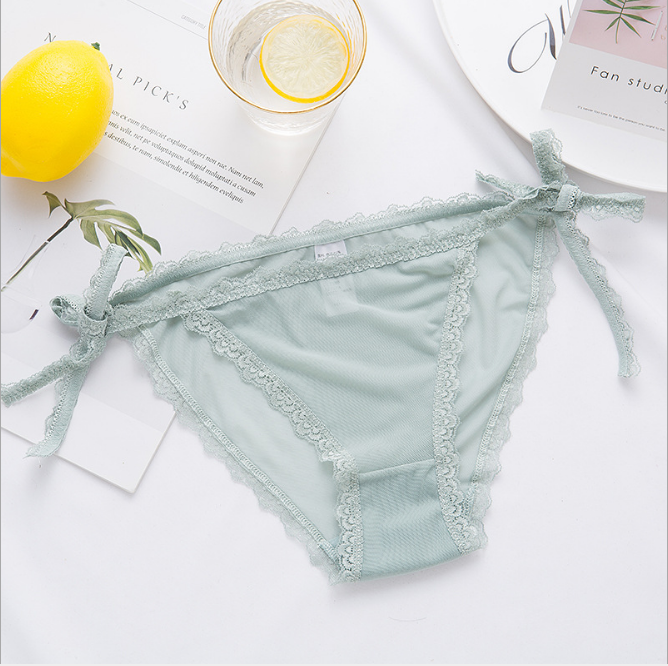 Calzoncillos de encaje elegante Ropa interior con pajarita en las caderas