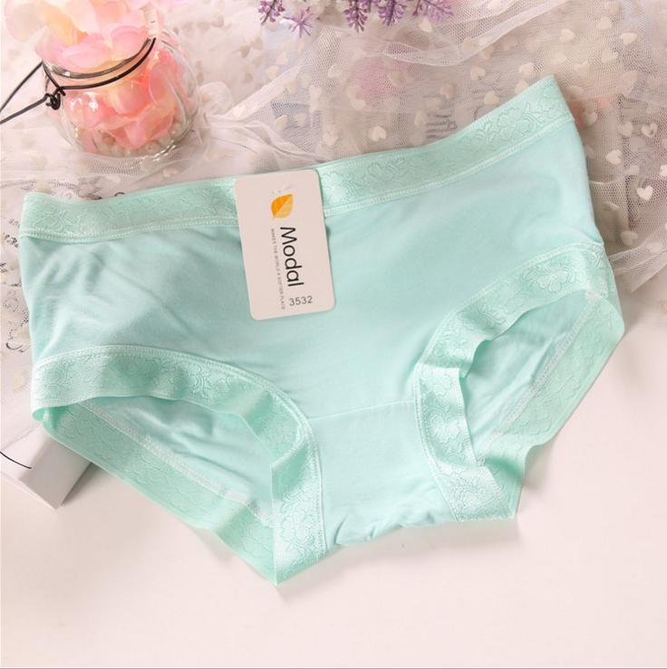 Flowery Trim Tummy Tuck Panty-Apple Green-Theone Apparel