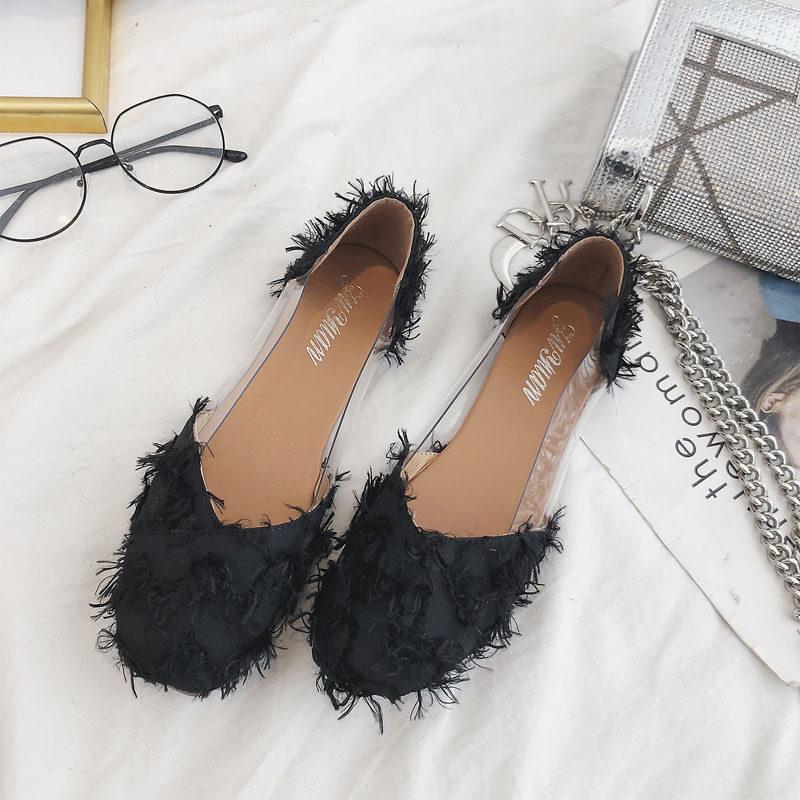 Fringe Frenzy Transparent Fashion Flats - Theone Apparel